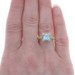 Judith Ripka Blue Cubic Zirconia Diamond Ring - Yellow Gold 14k Asscher Judith Ripka Blue Cubic Zirconia Diamond Ring - Yellow Gold 14k Asscher