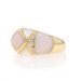 Yellow Gold Mother of Pearl Cubic Zirconia Dome Cocktail Band 14k Inlay Ring Sz7 Yellow Gold Mother of Pearl Cubic Zirconia Dome Cocktail Band 14k Inlay Ring Sz7
