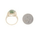 Yellow Gold Nephrite Jade Cocktail Solitaire Ring -14k Oval Cabochon Leaf Border Yellow Gold Nephrite Jade Cocktail Solitaire Ring -14k Oval Cabochon Leaf Border