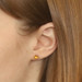 White Gold Citrine Stud Earrings - 14k Round Checkerboard 1.40ctw Pierced White Gold Citrine Stud Earrings - 14k Round Checkerboard 1.40ctw Pierced