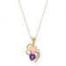 Yellow Gold Amethyst Lab-Created Opal Dia Heart Ring & Pendant Necklace Set 10k Yellow Gold Amethyst Lab-Created Opal Dia Heart Ring & Pendant Necklace Set 10k