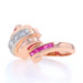 Rose Gold Diamond Lab-Created Ruby Retro Bypass Ring - 14k .40ctw Vintage Scroll Rose Gold Diamond Lab-Created Ruby Retro Bypass Ring - 14k .40ctw Vintage Scroll