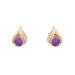 Yellow Gold Amethyst Stud Earrings - 14k Pear .70ctw Pierced Yellow Gold Amethyst Stud Earrings - 14k Pear .70ctw Pierced