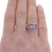 Yellow Gold Lab-Created Color Change Sapphire Three-Stone Ring 10k Oval 3.55ctw Yellow Gold Lab-Created Color Change Sapphire Three-Stone Ring 10k Oval 3.55ctw