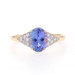 Yellow Gold Tanzanite White Topaz Ring - 14k Oval 2.15ctw Yellow Gold Tanzanite White Topaz Ring - 14k Oval 2.15ctw