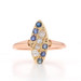 Rose Gold Diamond Sapphire Edwardian Cluster Ring 18k Mine .36ctw Stripe Antique Rose Gold Diamond Sapphire Edwardian Cluster Ring 18k Mine .36ctw Stripe Antique