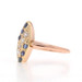 Rose Gold Diamond Sapphire Edwardian Cluster Ring 18k Mine .36ctw Stripe Antique Rose Gold Diamond Sapphire Edwardian Cluster Ring 18k Mine .36ctw Stripe Antique