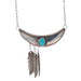 Native American Navajo Turquoise Necklace 18 1/2" Sterling 925 Feathers Native American Navajo Turquoise Necklace 18 1/2" Sterling 925 Feathers