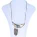 Native American Navajo Turquoise Necklace 18 1/2" Sterling 925 Feathers Native American Navajo Turquoise Necklace 18 1/2" Sterling 925 Feathers