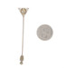 White Gold Diamond Art Deco Solitaire Stickpin -14k European Ct Vintage Triangle White Gold Diamond Art Deco Solitaire Stickpin -14k European Ct Vintage Triangle