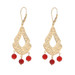 Yellow Gold Carnelian Chandelier Dangle Earrings - 14k Bead Scallop Scroll Yellow Gold Carnelian Chandelier Dangle Earrings - 14k Bead Scallop Scroll