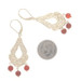 Yellow Gold Carnelian Chandelier Dangle Earrings - 14k Bead Scallop Scroll Yellow Gold Carnelian Chandelier Dangle Earrings - 14k Bead Scallop Scroll