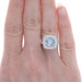 White Gold Aquamarine Diamond Halo Ring 14k Round Portuguese 2.54ctw Engagement White Gold Aquamarine Diamond Halo Ring 14k Round Portuguese 2.54ctw Engagement