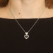 White Gold Sapphire Diamond Heart Duo Halo Necklace 16 1/2" -18k Princess .80ctw White Gold Sapphire Diamond Heart Duo Halo Necklace 16 1/2" -18k Princess .80ctw