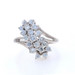 White Gold Diamond Cluster Cocktail Waterfall Bypass Ring - 14k Round 1.00ctw White Gold Diamond Cluster Cocktail Waterfall Bypass Ring - 14k Round 1.00ctw