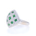 White Gold Tsavorite Garnet Diamond Cluster Cocktail Ring 18k Square1.72ctw Halo White Gold Tsavorite Garnet Diamond Cluster Cocktail Ring 18k Square1.72ctw Halo