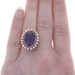 Yellow Gold Amethyst & Diamond Vintage Halo Ring - 14k Mixed Oval 7.95ctw Yellow Gold Amethyst & Diamond Vintage Halo Ring - 14k Mixed Oval 7.95ctw
