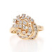 Yellow Gold Diamond Cluster Cocktail Bypass Ring - 14k Round .62ctw Swirl Loop Yellow Gold Diamond Cluster Cocktail Bypass Ring - 14k Round .62ctw Swirl Loop