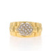 Yellow Gold Diamond Cluster Band - 18k Round Brilliant .10ctw Link Ring Yellow Gold Diamond Cluster Band - 18k Round Brilliant .10ctw Link Ring