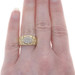 Yellow Gold Diamond Cluster Band - 18k Round Brilliant .10ctw Link Ring Yellow Gold Diamond Cluster Band - 18k Round Brilliant .10ctw Link Ring