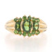 Yellow Gold Green Sapphire Ring - 10k Oval & Round 1.56ctw Three-Stone Yellow Gold Green Sapphire Ring - 10k Oval & Round 1.56ctw Three-Stone