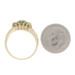 Yellow Gold Green Sapphire Ring - 10k Oval & Round 1.56ctw Three-Stone Yellow Gold Green Sapphire Ring - 10k Oval & Round 1.56ctw Three-Stone