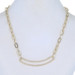 Yellow Gold Pavé Diamond Curved Bar Necklace 14 1/2" - 14k Single .62ctw Collar