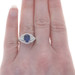 White Gold Sapphire & Diamond Halo Ring - 18k Oval 2.23ctw White Gold Sapphire & Diamond Halo Ring - 18k Oval 2.23ctw