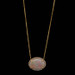 Yellow Gold Opal & Diamond Halo Necklace 14k Oval Cab 3.84ctw East-West Adjust Yellow Gold Opal & Diamond Halo Necklace 14k Oval Cab 3.84ctw East-West Adjust