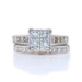 White Gold Diamond Cluster Engagement Ring Wedding Band 14k Princess 3.00ctw Sz8 White Gold Diamond Cluster Engagement Ring Wedding Band 14k Princess 3.00ctw Sz8
