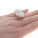 Yellow Gold White Agate Diamond Cluster Cocktail Ring 18k .60ctw Chain Link Sz 7 Yellow Gold White Agate Diamond Cluster Cocktail Ring 18k .60ctw Chain Link Sz 7