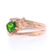 Rose Gold Chrome Diopside Diamond Crossover Ring - 10k Cushion 1.62ctw Rose Gold Chrome Diopside Diamond Crossover Ring - 10k Cushion 1.62ctw