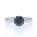 White Gold Black Diamond Engagement Ring - 14k Round Brilliant 2.33ctw Treated White Gold Black Diamond Engagement Ring - 14k Round Brilliant 2.33ctw Treated