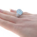 White Gold Blue Topaz Diamond Ring - 18k Carved Matte Finish 19.94ctw Sz 6 White Gold Blue Topaz Diamond Ring - 18k Carved Matte Finish 19.94ctw Sz 6