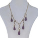 Yellow Gold Amethyst Pearl Edwardian Dangle Necklace 14 3/4" -15k Carved Antique Yellow Gold Amethyst Pearl Edwardian Dangle Necklace 14 3/4" -15k Carved Antique