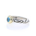 Gabriel Blue Topaz Solitaire Ring - Sterling Silver 925 14k Round Cut