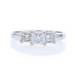 White Gold Diamond Three-Stone Engagement Ring - 14k Princess .92ctw White Gold Diamond Three-Stone Engagement Ring - 14k Princess .92ctw