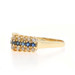Yellow Gold Sapphire Diamond Cluster Cocktail Ring -14k Rnd .77ctw Stripe Tiered Yellow Gold Sapphire Diamond Cluster Cocktail Ring -14k Rnd .77ctw Stripe Tiered