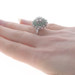 White Gold Diamond Emerald Cluster Cocktail Halo Ring - 14k Round .98ctw Floral White Gold Diamond Emerald Cluster Cocktail Halo Ring - 14k Round .98ctw Floral