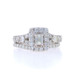 White Gold Diamond Halo Engagement Ring & Wedding Band 14k Emerald & Rnd 2.00ctw White Gold Diamond Halo Engagement Ring & Wedding Band 14k Emerald & Rnd 2.00ctw