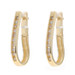 Yellow Gold Diamond J-Hoop Earrings - 14k Round .50ctw Channel Set Pierced Yellow Gold Diamond J-Hoop Earrings - 14k Round .50ctw Channel Set Pierced