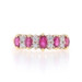 Yellow Gold Ruby Diamond Ring - 14k Marquise .79ctw Five-Stone Yellow Gold Ruby Diamond Ring - 14k Marquise .79ctw Five-Stone