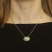 Yellow Gold Rutilated Quartz Amazonite Pendant Necklace 16 1/2" 14k Oval Yellow Gold Rutilated Quartz Amazonite Pendant Necklace 16 1/2" 14k Oval