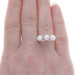 White Gold Cultured Pearl & Diamond Vintage Three-Stone Ring - 14k White Gold Cultured Pearl & Diamond Vintage Three-Stone Ring - 14k