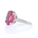 White Gold Pink Tourmaline Vintage Cocktail Solitaire Ring - 14k Oval 4.72ct