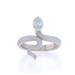 White Gold Diamond Serpent Solitaire Bypass Ring - 14k Marquise .48ct Snake White Gold Diamond Serpent Solitaire Bypass Ring - 14k Marquise .48ct Snake