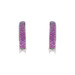 White Gold Ruby Inside-Out Half-Hoop Earrings - 14k Round 3.04ctw Pierced White Gold Ruby Inside-Out Half-Hoop Earrings - 14k Round 3.04ctw Pierced