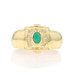 Yellow Gold Emerald Diamond Ring - 18k Oval Cabochon .33ctw Yellow Gold Emerald Diamond Ring - 18k Oval Cabochon .33ctw
