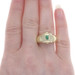 Yellow Gold Emerald Diamond Ring - 18k Oval Cabochon .33ctw Yellow Gold Emerald Diamond Ring - 18k Oval Cabochon .33ctw