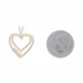 Yellow Gold Ruby Heart Duo Three-Stone Pendant 14k Round .12ctw Love Silhouette Yellow Gold Ruby Heart Duo Three-Stone Pendant 14k Round .12ctw Love Silhouette